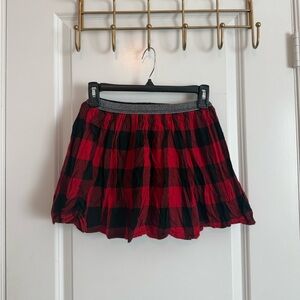 Gap kids red and black plaid skirt